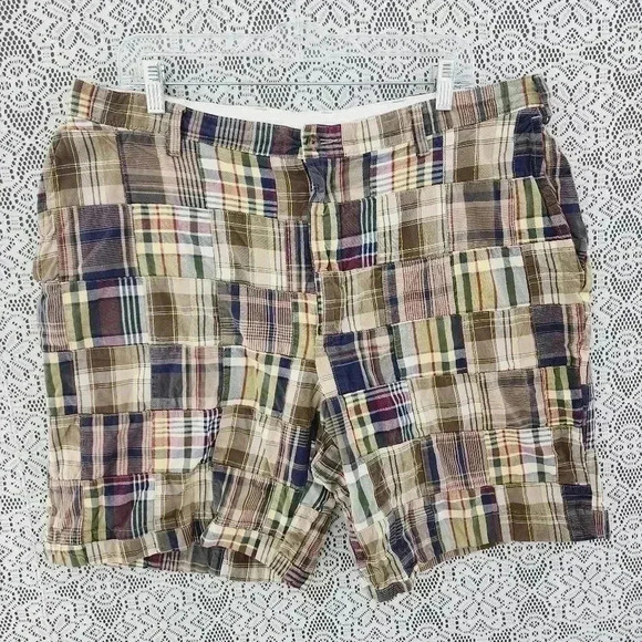 Jos. A. Bank patchwork bermuda plaid men's shorts cotton 38 - Picture 1 of 6